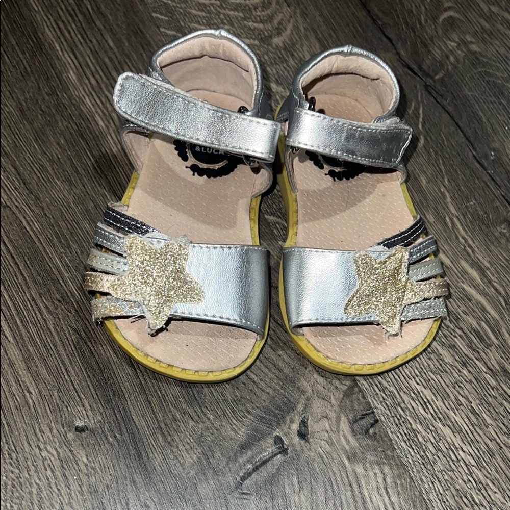 Livie and Luca Silver and Gold Sandals